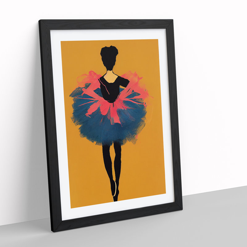 Young Ballerina - Single Picture Frame Painting, 34cm H x 25cm W x 2cm D, Black