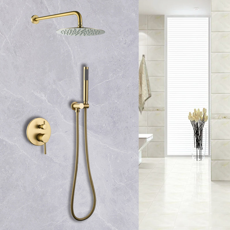 All-In-One Kit with Rough in-Valve, Brushed Gold