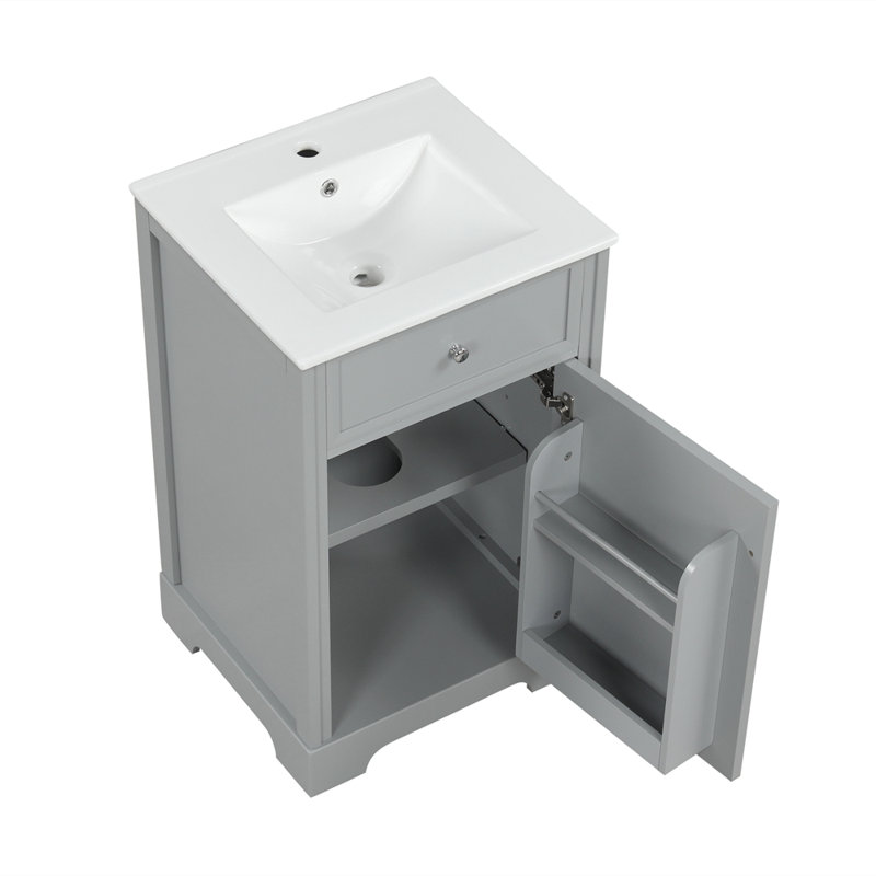Meuble-lavabo de 20 po avec lavabo, Gris