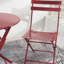 Ensemble de 3 bistro de patio en rouge - Chaises pliantes et table en métal pour cadre de vie intérieur et extérieur