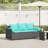 Patio Sofa With Cushions 3-Seater Poly Rattan-273108639-272390808