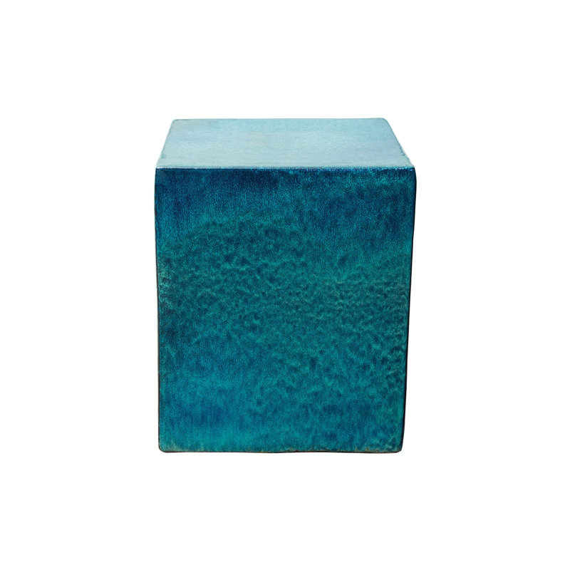 Davenport Outdoor Square Side Table, Flow Blue