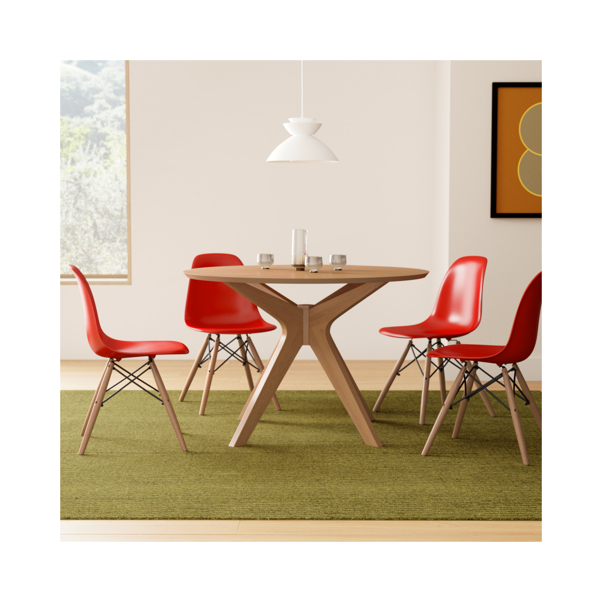 Jordan 5 - Piece Dining Set, Natural, Black, Natural