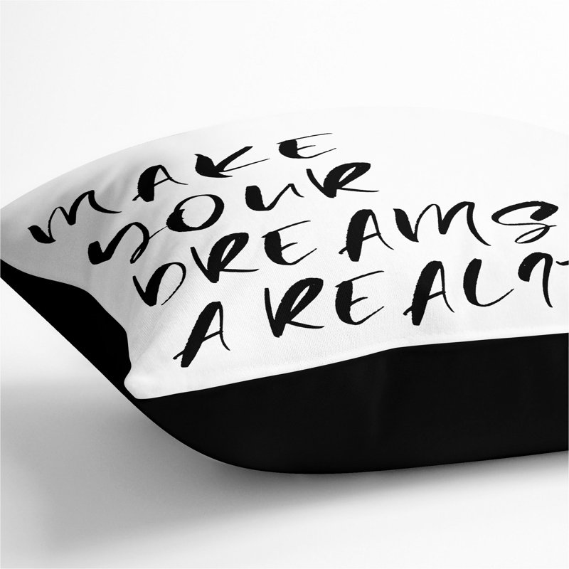 Square Cushion, 55cm H x 55cm W x 20cm D, Black
