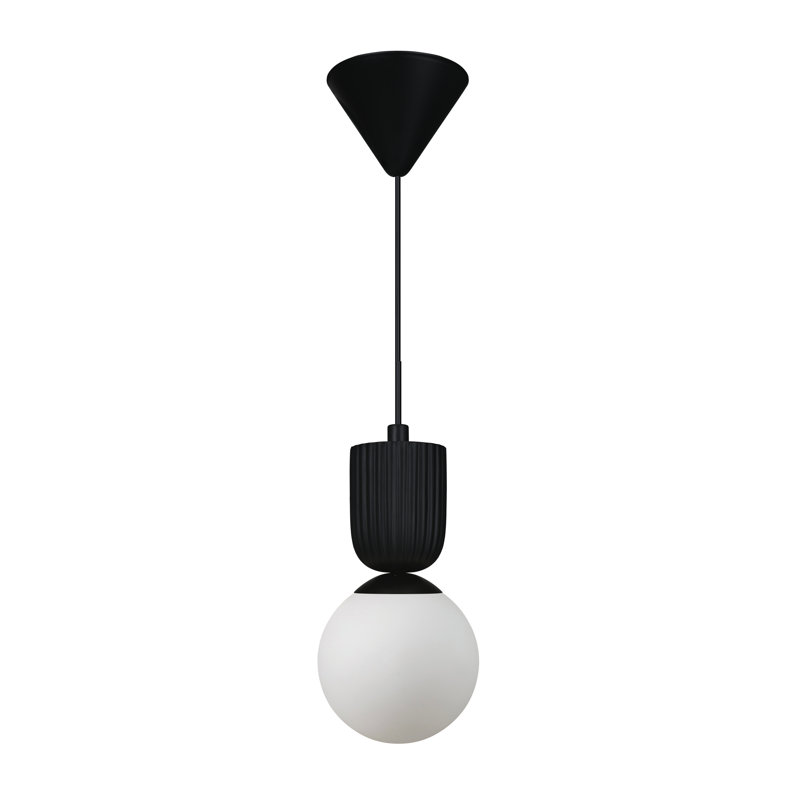 1 - Light Satin Pendant, Black, Black