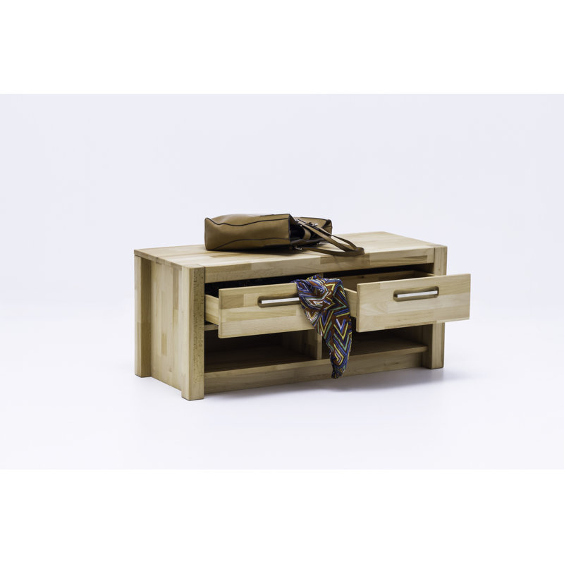 Aine Solid Wood Storage Bench, Beech heartwood