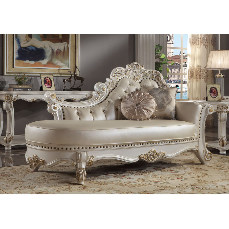 Chaise avec dossier capitonné Casada, Similicuir beige
