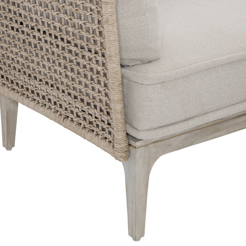 Catalonia 83.8'' Wide Rectangle Teak Patio Sofa with Cushions