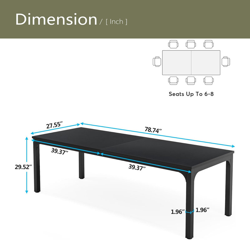 Bureau de direction rectangulaire, bureau, Noir