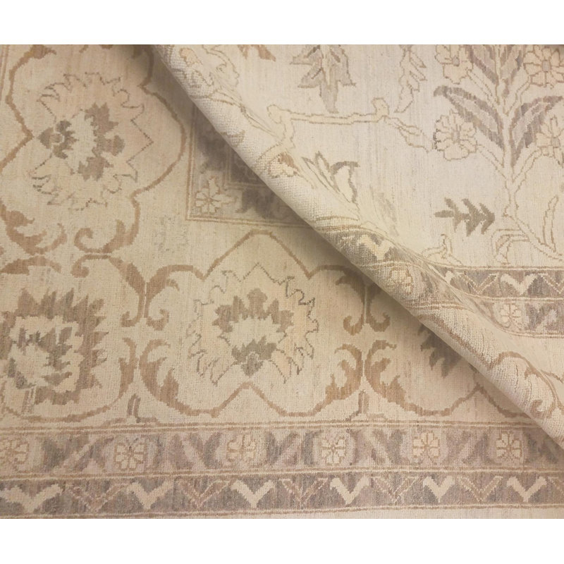 Tapis unique ivoire / brun clair de 10 pi 2 po x 13 pi 11 po Kellyanna par Arshs Fine Rugs