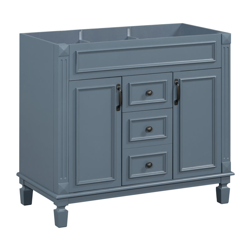 Meuble-lavabo 36 po (bases de meuble-lavabo seulement, sans lavabo supérieur), Bleu