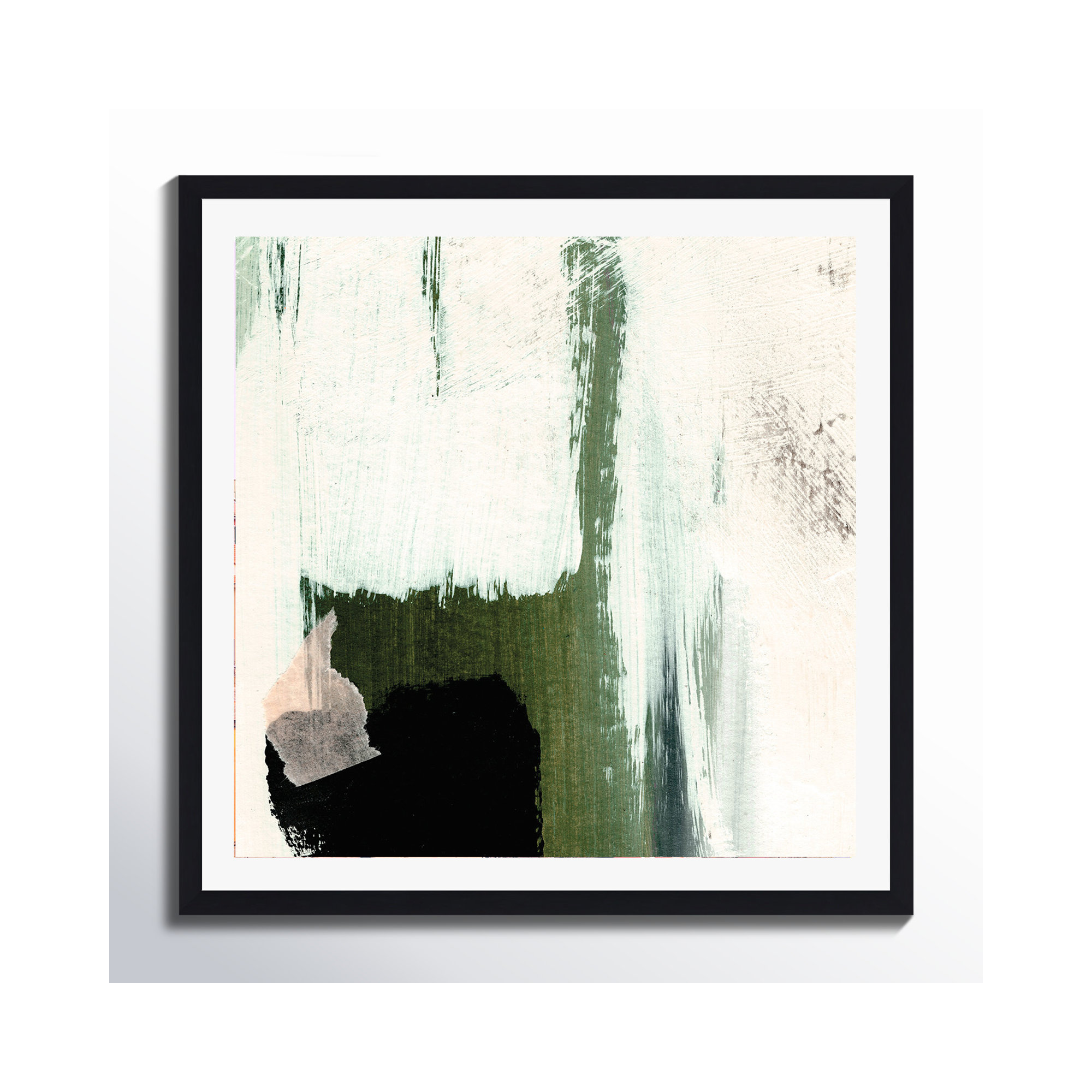 Abstract Minimal, Black Framed Paper, Yes, 12" H x 12" W x 0.75" D