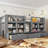 Gray Twin Xl Low Loft Bed With Built - In Storage Shelves, Curtain, And Chalkboard, Practical Easy To Assemble For-609620060-609620059