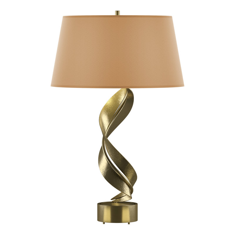 Folio 25.1" Table Lamp, Natural Anna, Modern Brass
