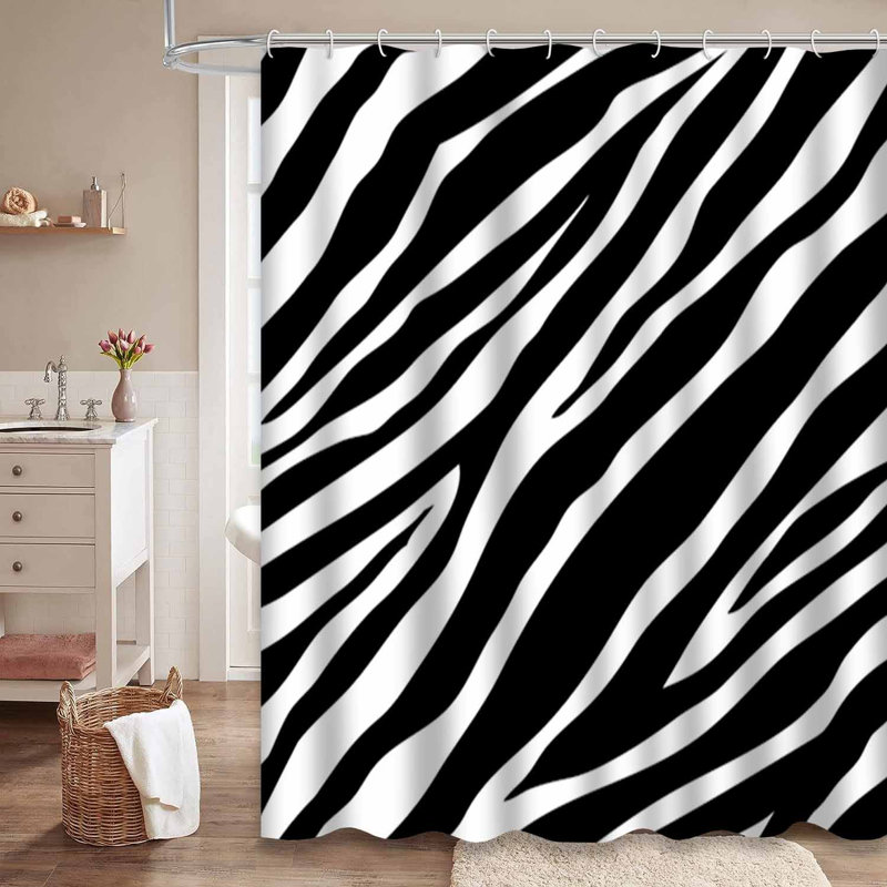 Rideau de douche Zebra, L 72 po x l 84 po