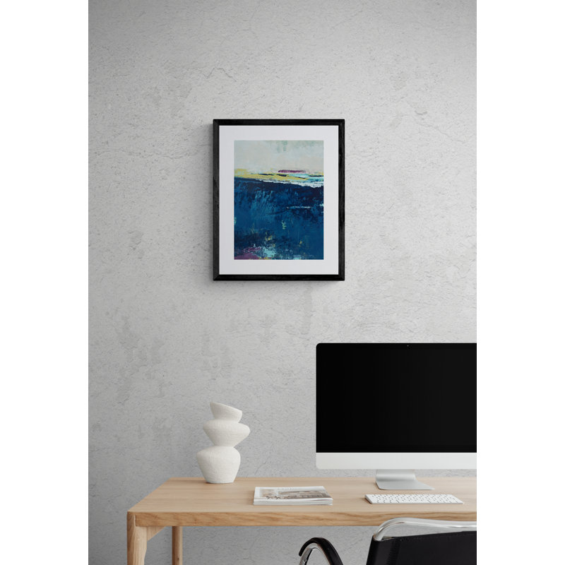 Indigo Blue Print by Victoria Primicias, Black Framed Canvas, 32" H x 24" W