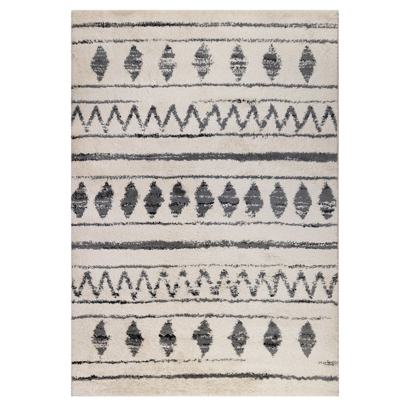 Tapis ivoire / gris Ganae, Rectangle 8 pi 3 po x 11 pi 6 po