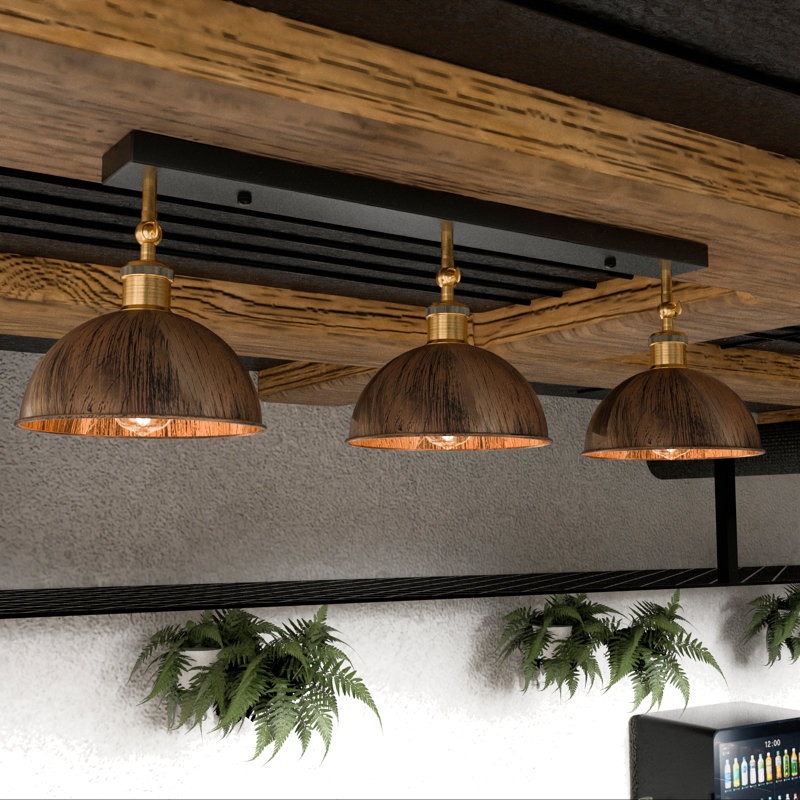Plafonnier semi-encastré 3 lumières E26, Dome