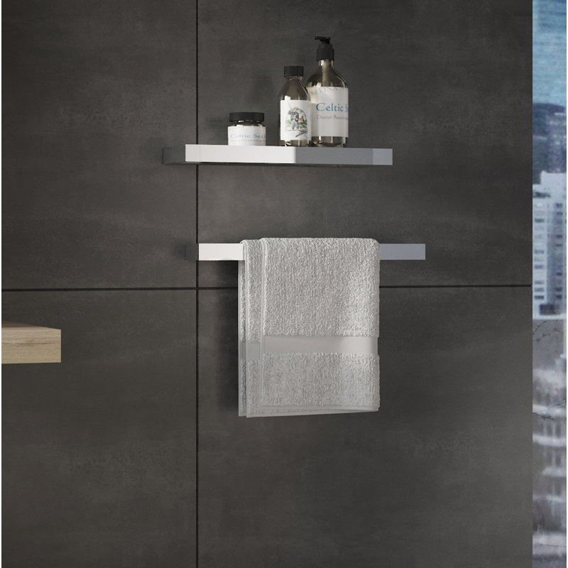 Fire Glass Wall Mounted Shelf, Matte Black