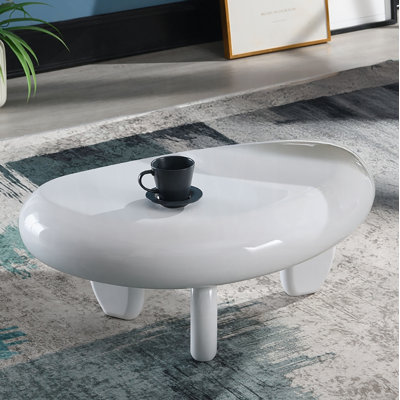 Table de bout blanche ultrabrillante