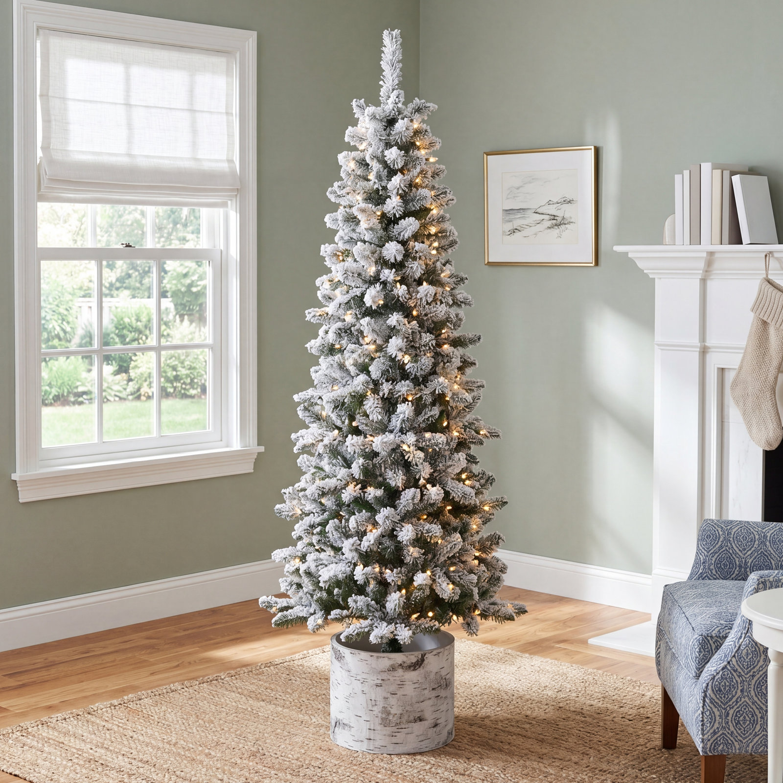 Lighted Artificial Fir Christmas Tree, 6' H