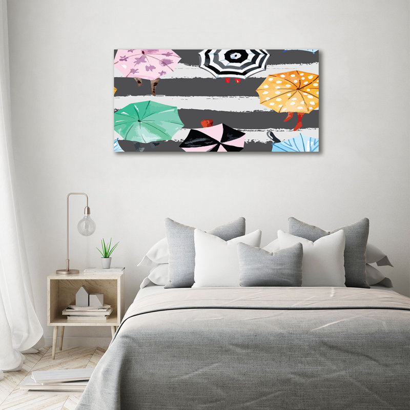 Colourful Umbrellas - Wrapped Canvas Print