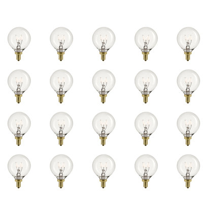 5 Watt, Incandescent Dimmable Light Bulb, Warm White (2200K) E12/Candelabra Base