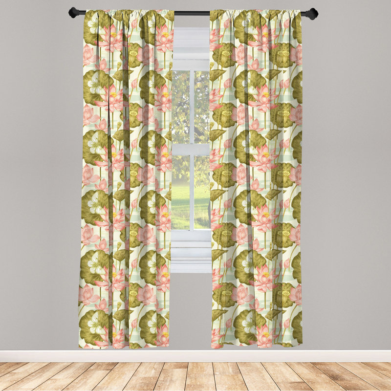 Asian Semi-Sheer Rod Pocket Sliding Panel, 28" x 84"