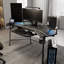 Curved Metal Base Computer Desk-1392064735