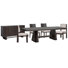 Makaylee Extendable Double Pedestal Dining Table With 2 Side Chairs 2 Upholstered Side Chairs And Buffet
