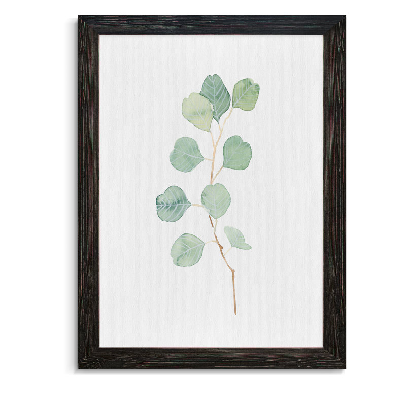 Reproduction d’art sur toile encadrée d’eucalyptus doux, Cadre ébène, H 38 po x l 28 po x P 1,25 po