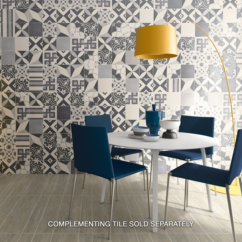 Twenties 8" x 8" Ceramic Patterned Wall & Floor Tile