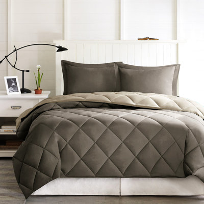 Édredon de 3 m pour lit double / grand lit, réversible, 2 taies décoratives assorties, chaud, lavable à la machine, doux, confortable et luxueux avec fermeture à glissière dissimulée, chaud