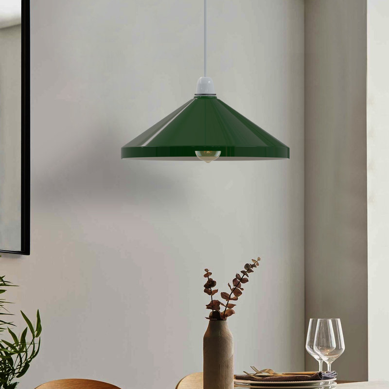 19cm H Metal Cone Lamp Shade ( Screw On ), Green