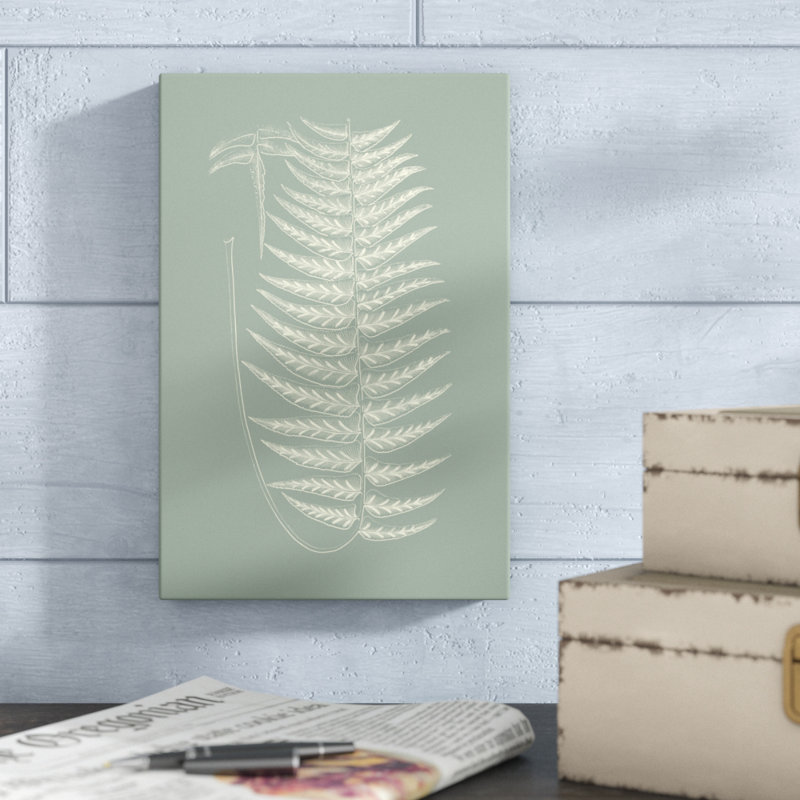 «Ferns on Sage VIII», peinture sur toile, H 12 po x l 8 po