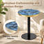 Table d'appoint ronde de 23,6 pouces, panneau de fibres à densité moyenne, texture de marbre peinte UV avec bordure en acier inoxydable, pieds en métal, table basse de luxe moderne-248306092