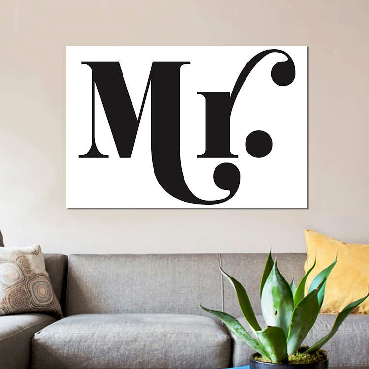« mr », art textuel sur toile, H 8 po x l 12 po x P 0,75 po, Toile tendue, Pas de tapis
