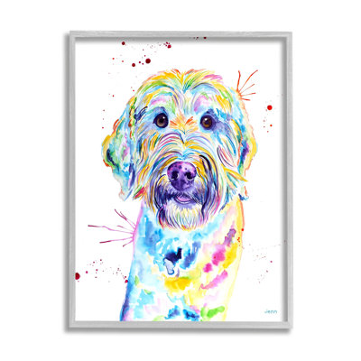 Vivid Goldendoodle Dog, estampe numérique par Jen Seeley