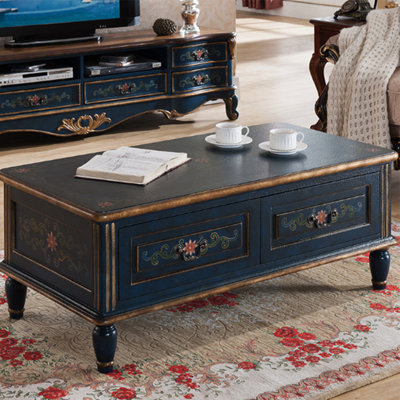 Table basse intage Crackle Paint