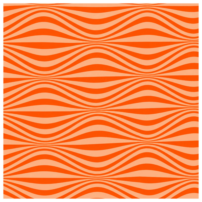 Rideaux de fenêtre orange à lignes ondulées, voilages et voilages occultants - 1 panneau, 50" x 92" - 1 Panel, Blockout