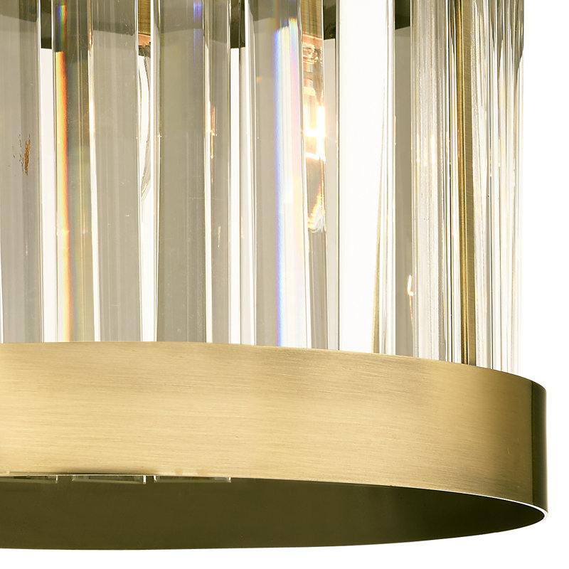 Brock 3 - Light Drum Pendant, Antique Brass