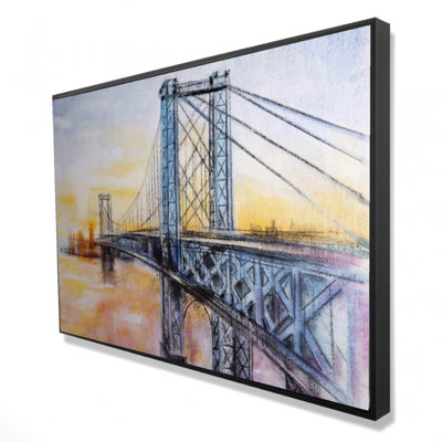 Abstract Brooklyn Bridge Print On Canvas