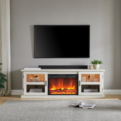 Elliot 62" Unfold Quick & Effortless Assembly TV Console w/ 23" Electric Fireplace