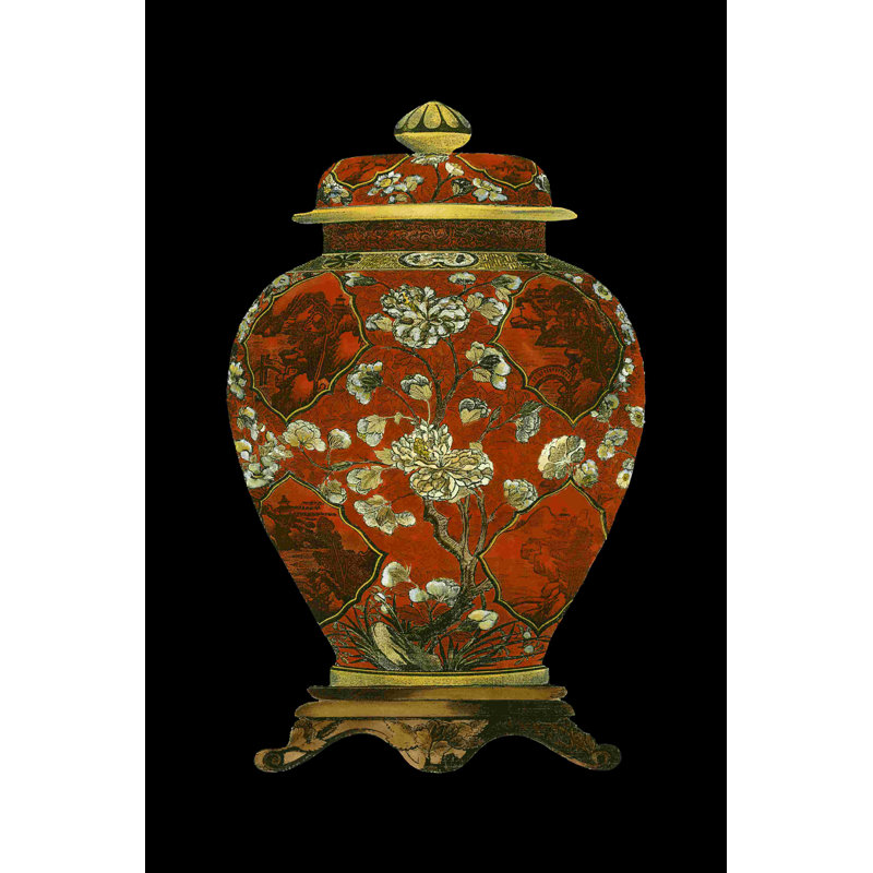 Vase en porcelaine rouge II (P), H 30 po x l 20 po x P 1,25 po