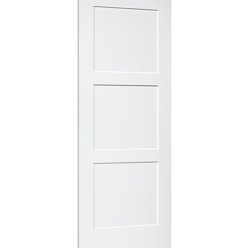 Porte à panneau standard en bois manufacturé massif avec couche d'apprêt de style Shaker, 36 po x 80 po
