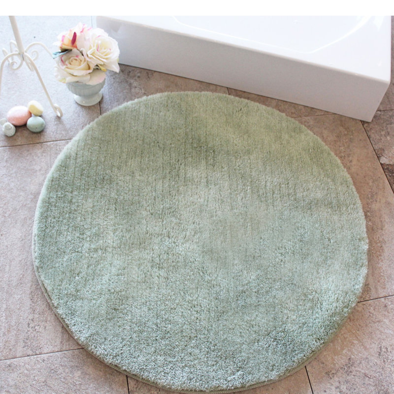 Tapis de bain en acrylique de qualité supérieure, 35,4 po de diamètre | 100% acrylique antibactérien, hauteur des poils de 0,7 à 1,2 po | Dessous antidérapant, lavable à la machine à 86 ° F | Doux, durable et élégant pour la sécurité et le co