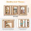 Cadre triple en bois rustique 4 x 6, cadre de collage pliable articulé, présentoir rotatif à double face avec verre haute définition, brun-1302148166