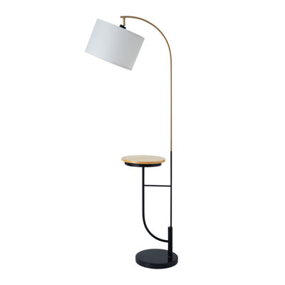 Danna 65'' Black Marble Arched Floor Lamp with USB