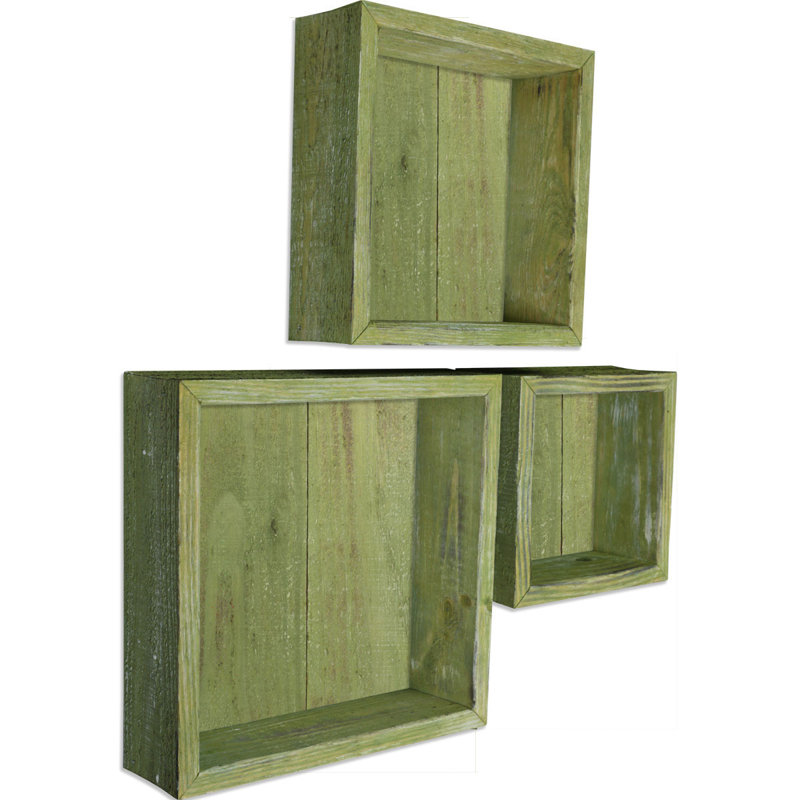 Square Cube Shelf with Adjustable Shelves, Restoration Green