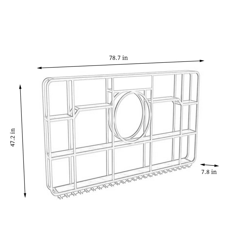 Creative Circle Wine Rack, Black, 47.2" H x 78.7" W x 7.8" D